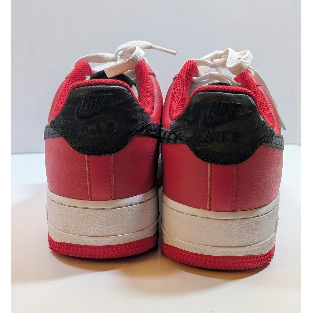 Nike Air Force 1 Low Red White Black DV3892-900 Leather Sneakers Mens 9.5‎ Retro